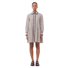 SOLD OUT Ganni Pink and White Floral Printed Mini Shirt Dress Size 38 / US 6