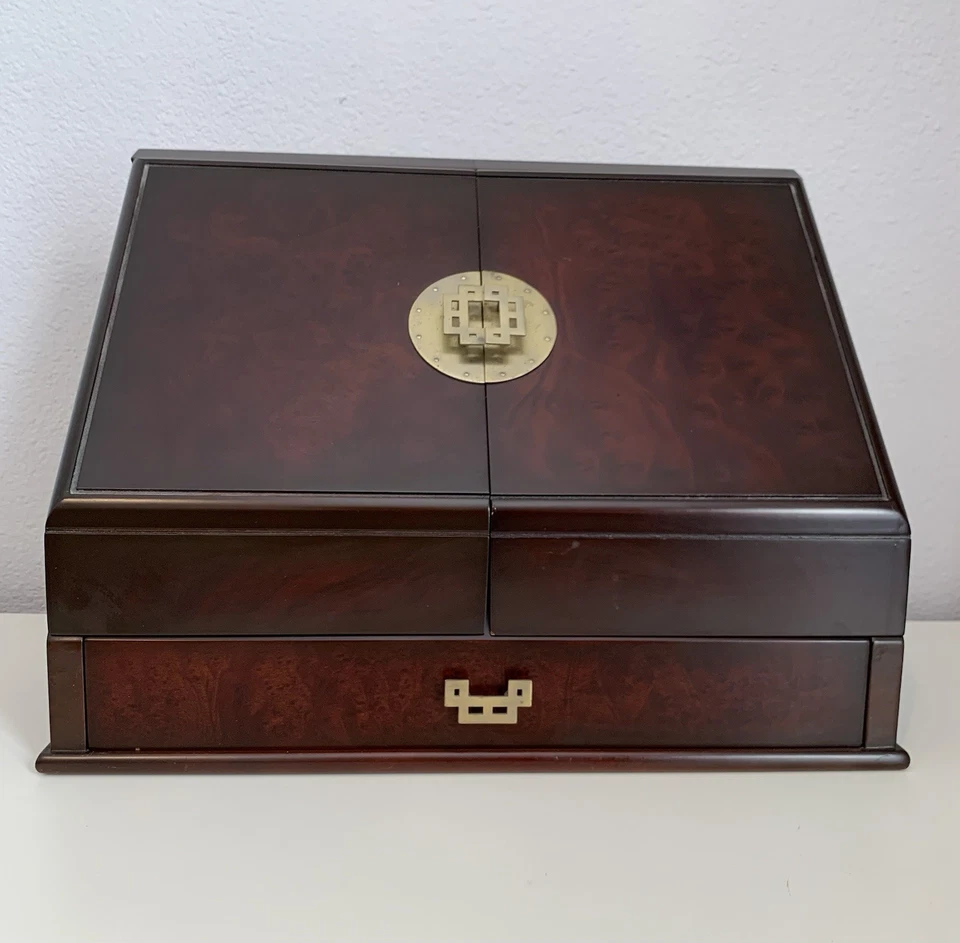 Beautiful VTG Bombay Organizer Wooden Letter Rack Holder Box Mini Secretary Desk - Image 2 of 4