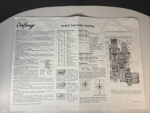 Craftways Nussknacker gezählt Kreuzstich Strumpf Muster - NUR ANLEITUNG - Bild 2 von 5