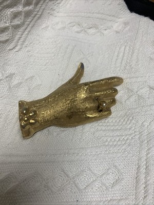 Lilly Daché gold hand vintage table art hollywood regency sculpture 1950s