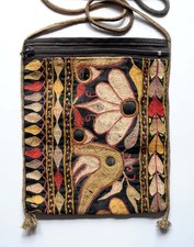 Borsa/borsa a tracolla Boho Indiana da lavoro ricamata a specchio