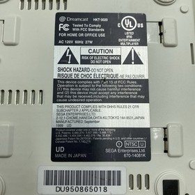 Dreamcast HKT-3020 Console Tested Working W/ Black Controller, Cords, VMU