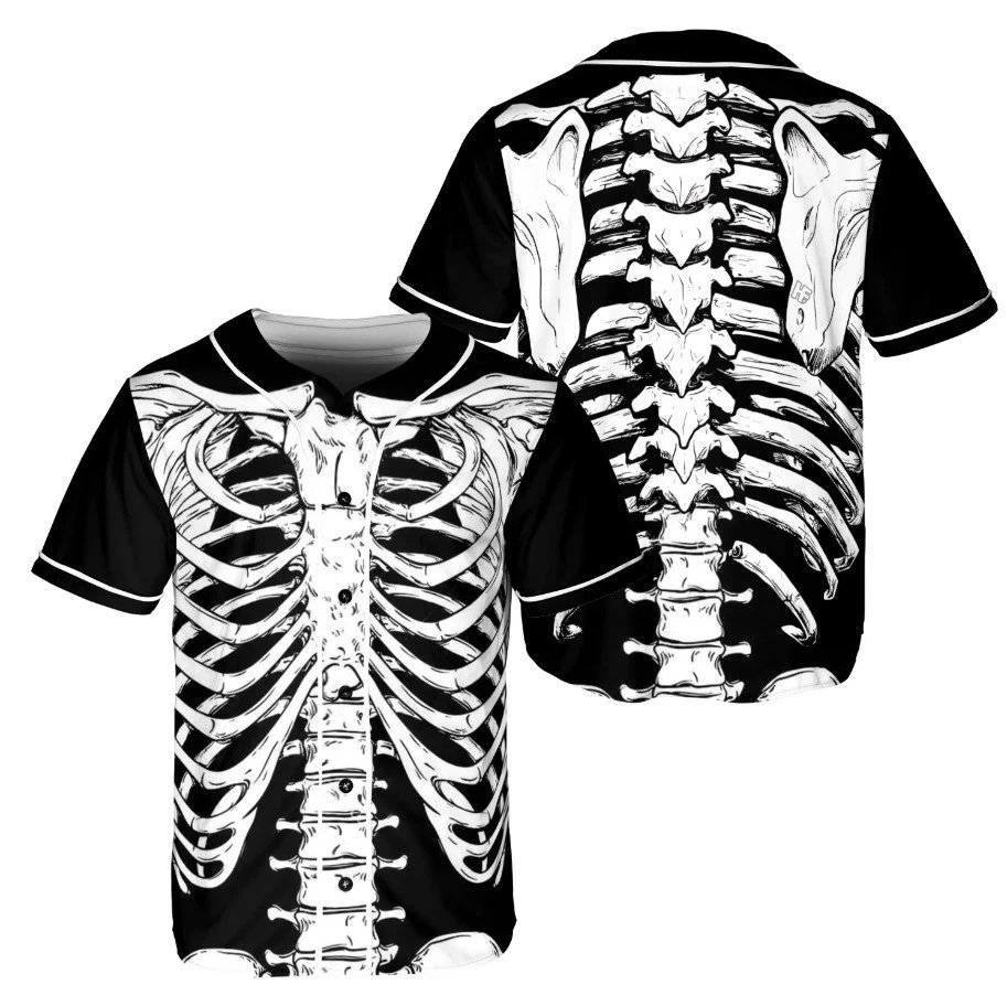 Halloween Skeleton Costume Shirt Baseball Jersey
