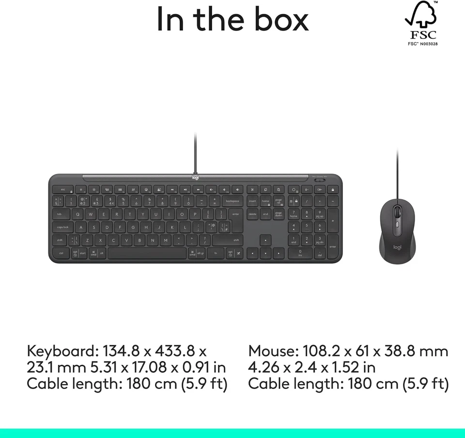 Logitech Signature Slim Wired Combo MK620 for Business, Optical Wired Mouse, Ful - Image 3 of 4