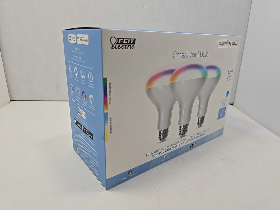 New FeitElectric Smart LED Flood Light Bulbs 65w EQ Dimmable E26 Multicolor BR30 - Image 4 of 4