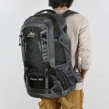 60L Hiking Camping Backpack Waterproof Nylon Outdoor Travel Luggage Rucksack Bag