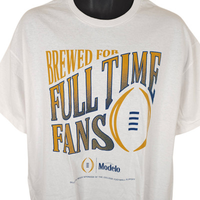 Football T Shirt Mens Size XL White Cerveza Modelo Brewed For Full Time Fans