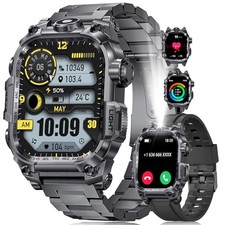 Military Smart Watches for Men  Answer/Make Calls  2.01" HD Screen Sports