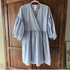 Amadi Anthropologie Blue Striped Mini Dress XS