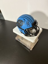 Chuba Hubbard Signed Carolina Panthers Rave Speed Mini Helmet Beckett BAS Coa