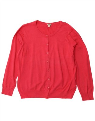L.L.BEAN Damen Strickjacke Pullover UK 18 XL Rosa Baumwolle AD17