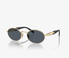 PRADA PR 65ZS ZVN09T Gold Black Blue Grey Lenses Sunglasses AUTHENTIC