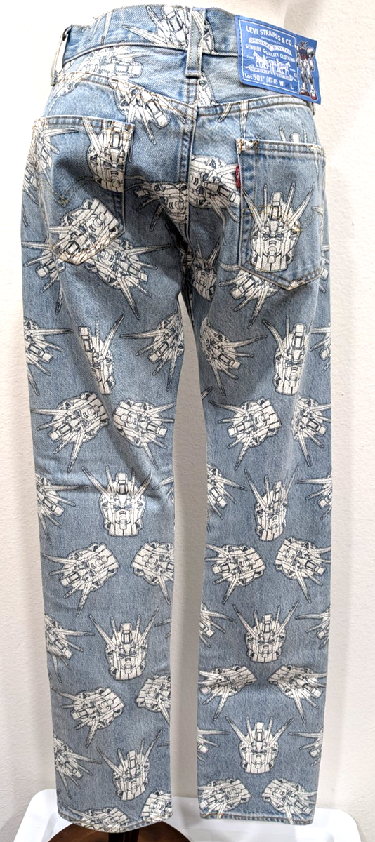 LEVI'S X Gundam Seed 501 93' Jeans Size W26 L32 Blue 