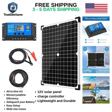 12V Solar Panel Kit with Charge Controller & Battery Maintainer – Monocrystallin
