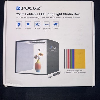 9.8''/25Cm Foldable Portable Photo Studio Light Box 12 color Adjustable Brightnes