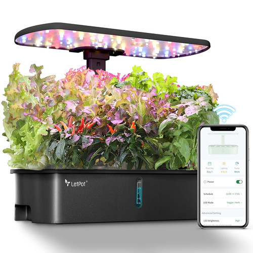 LETPOT LPH-Air Hydroponics Growing System Kits, APP & WiFi Controlled Black