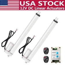 2x 18" Linear Actuator +Remote Control Heavy Duty 1500N/330lbs Electric 12VMotor