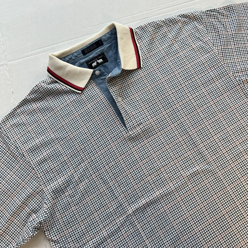 Дерево и серая рубашка мужская большая белая красная синяя геометрическая поло регби повседневная подготовка - Изображение 2 из 4