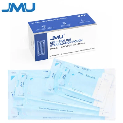 200/Box JMU Self Sealing Sterilization Pouches w/ Indicator Autoclave Sterilizer