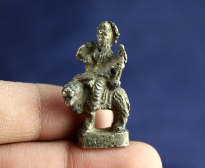 Messing Durga Göttin Statue | Kleines Vintage Sammlerstück, Hindu Gottheit Figur