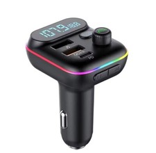 Car Bluetooth FM Transmitter QC3.0 PD 18W Fast Charging 3 USB Ports Hands-Free C