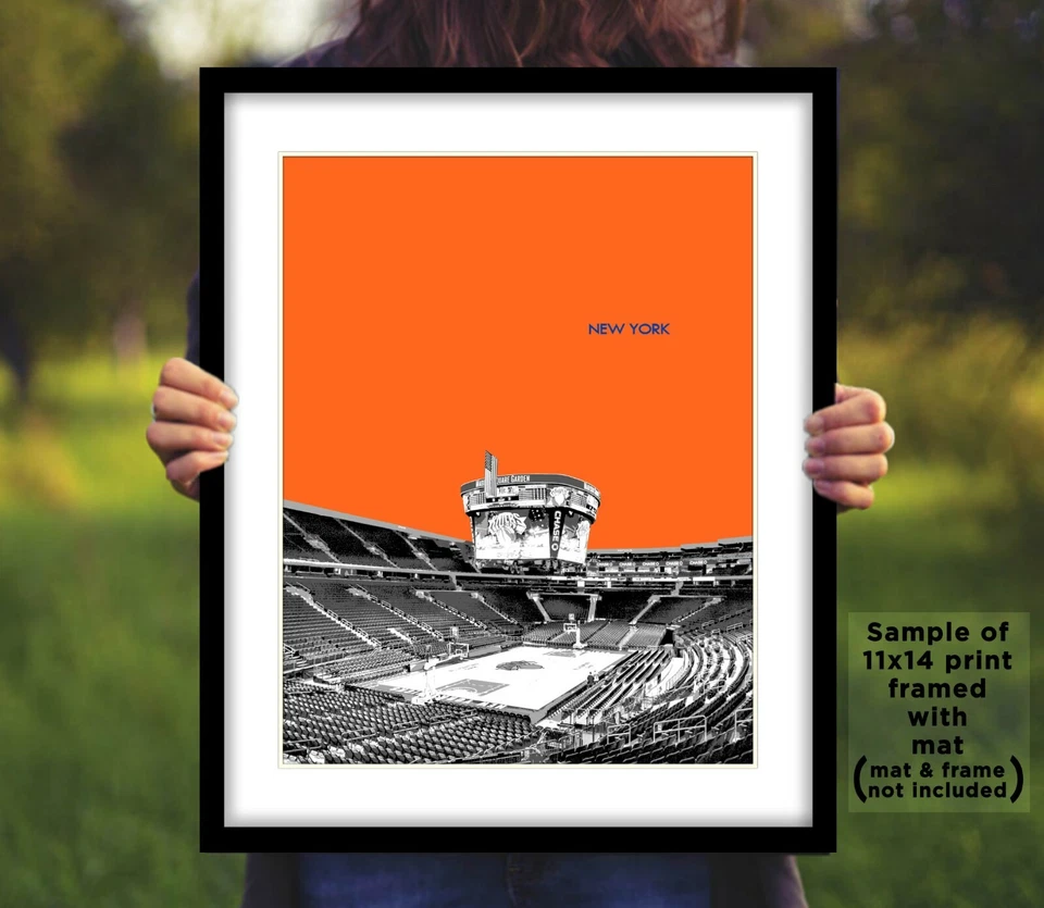 Fotografía de los NEW YORK KNICKS MADISON SQUARE GARDEN Skyline 8x10 11x14 16x20 (B) Foto 3 de 4