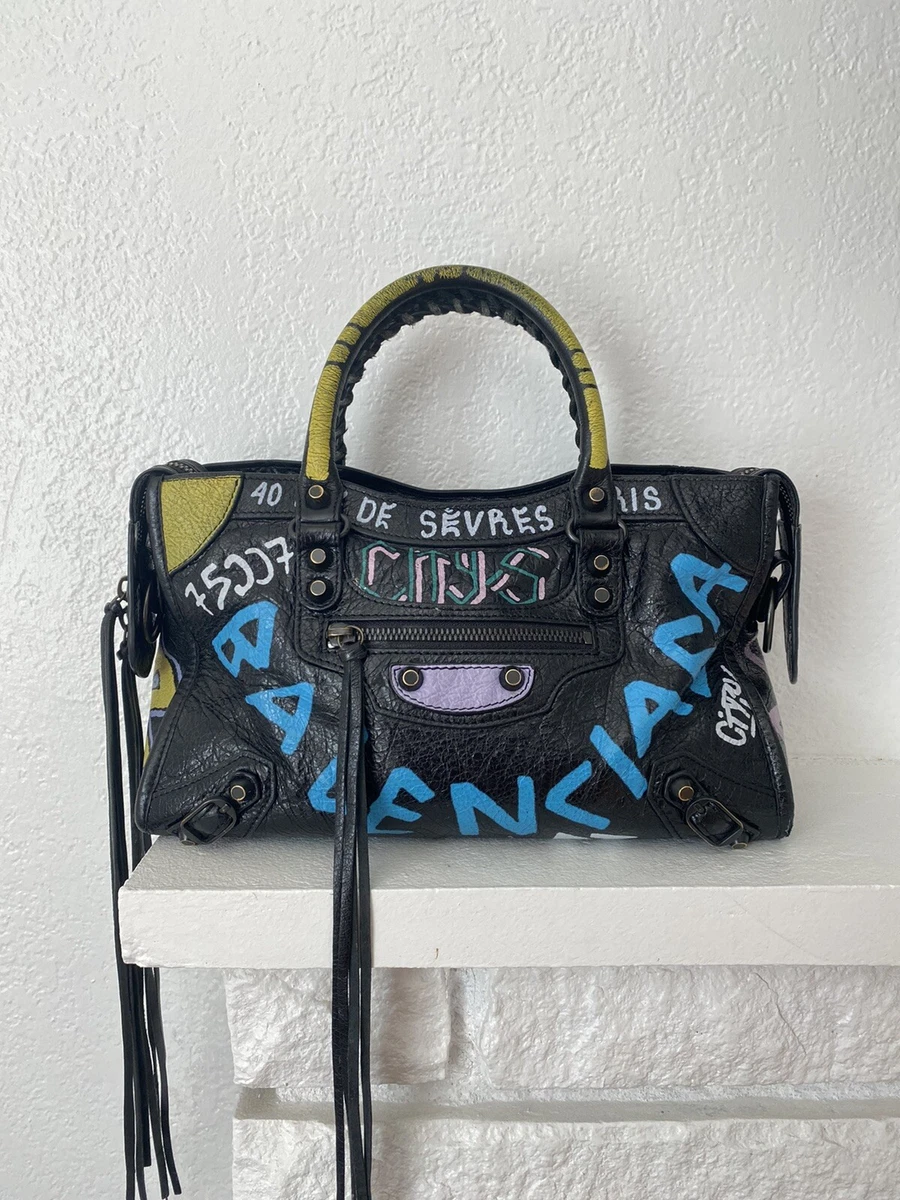 Balenciaga Mini City Graffiti Leather Bag  Balenciaga mini city, Leather  handbags, Bags