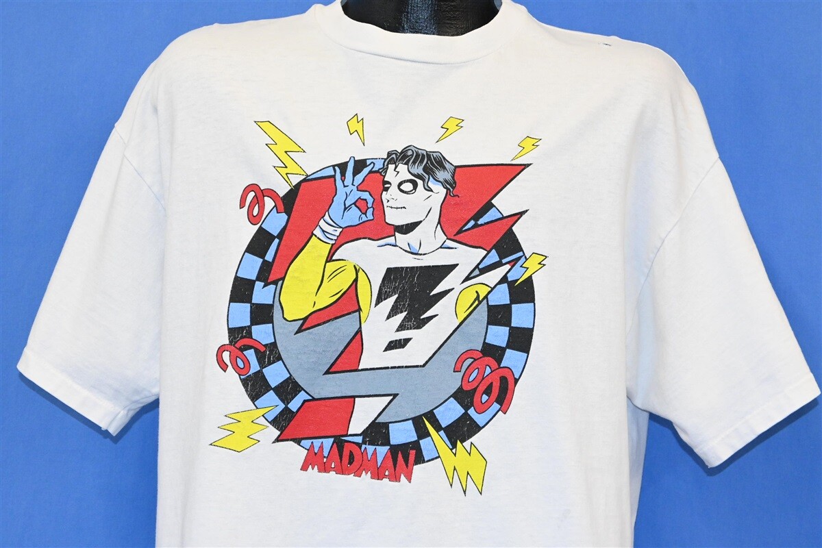 vintage 90s MADMAN MIKE ALLRED COMIC BOOK SUPERHERO 2 SIDED WHITE