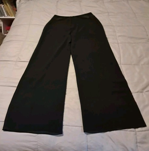 Vintage Womens Sheer Lined Black Sequin Embellis Wide Leg Pant Hi Rise Size 8 - Picture 2 of 7
