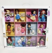 Disney Store Collezione Animatori Mini Doll Set Regalo 12 Bambole con Animali NUOVO