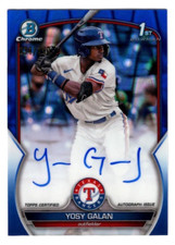 Yosy Galan 2023 Bowman Chrome 1st Year Blue Lava Refractor Auto 34/150 Rangers
