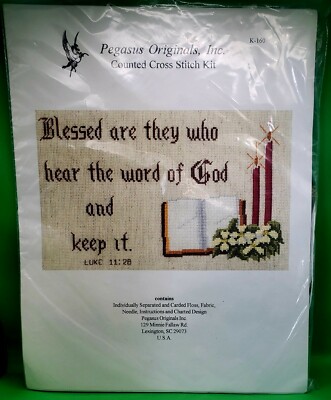 Pegasus Originals, Inc, Vtg. ''Blessed'' Counted Cross Stitch Kit