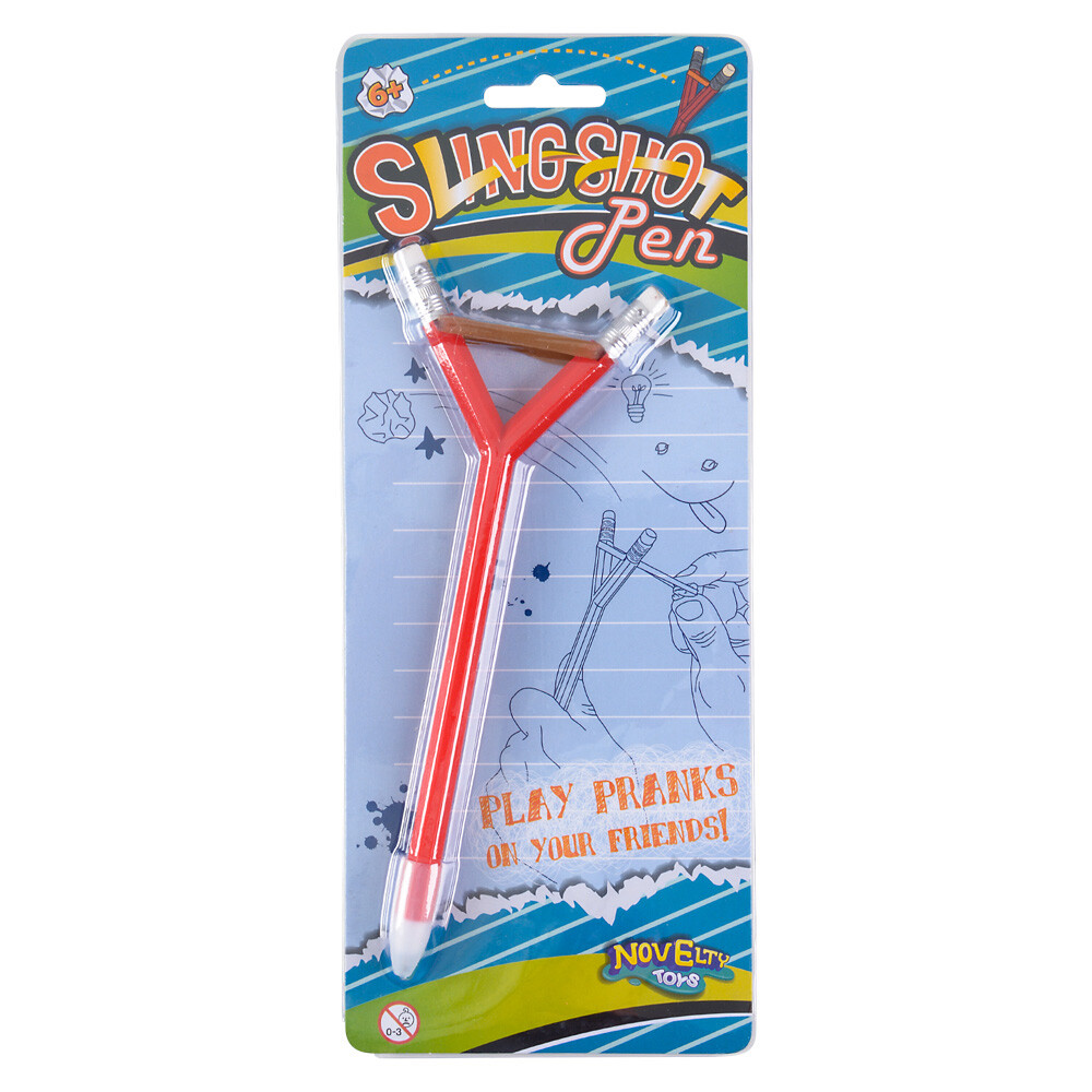 SLINGSHOT PEN Catapult Paper Launcher Funny Kids School Ballpoint