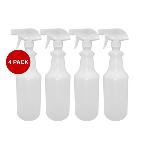 4-Pack 32oz Heavy Duty Leak-Proof Spray Bottles with Adjustable Nozzle