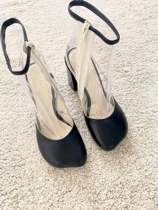 Mm6 Maison Margiela Chunky Heel Clear Short Boots size 38 fashion
