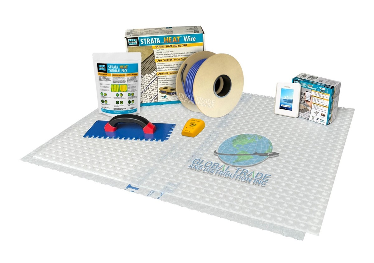 Laticrete 240V Strata Heat Kit: WiFi Thermostat, Mat, Cable, Tools