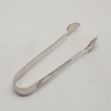 Silver Plated Sugar Tongs Floral Shield Design by John Henry Potter Sheffield