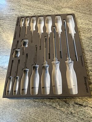 #ad Snap On fmsgd01bmb foam cutout for 16 pc screwdriver set in power blue $209.95