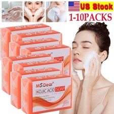 1-10x Jabón blanqueador de piel ácido kójico barra aclaradora 100 g jabones faciales corporales grandes