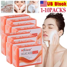 1-10x Kojic Acid Skin Whitening Soap Lightening Bar 100g Facial Body Large Soaps