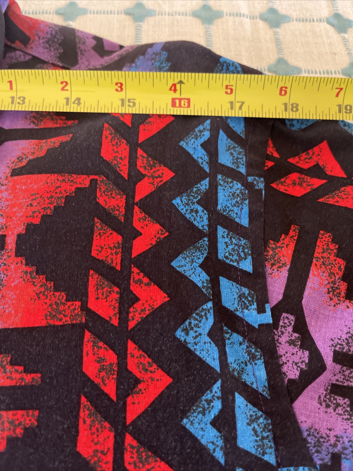 Vintage Wrangler Cowboy Cut Regular Fit X-Long Tail Shirt Aztec Abstract Neon image 9