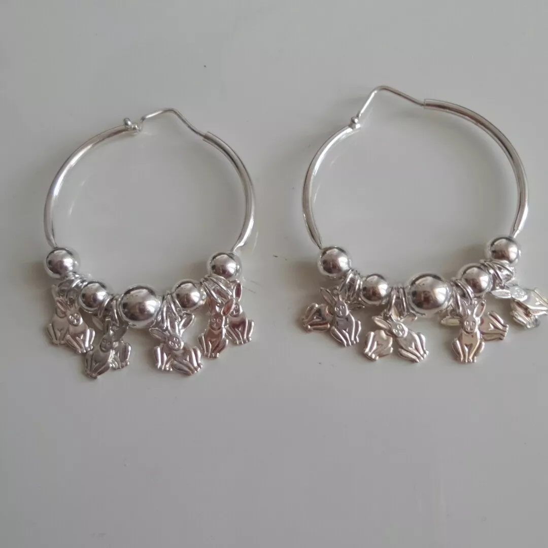 da69 ORECCHINI DONNA CAMPANELLE ARGENTO 925 CERCHIO CHARMS