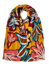 Bohemian Style Pleated Floral Printed Scarf Colourful Soft Hijab Shawl Wrap