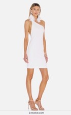 Alice + Olivia Rosia One Shoulder Mini Dress Off White NEW with tags size 0