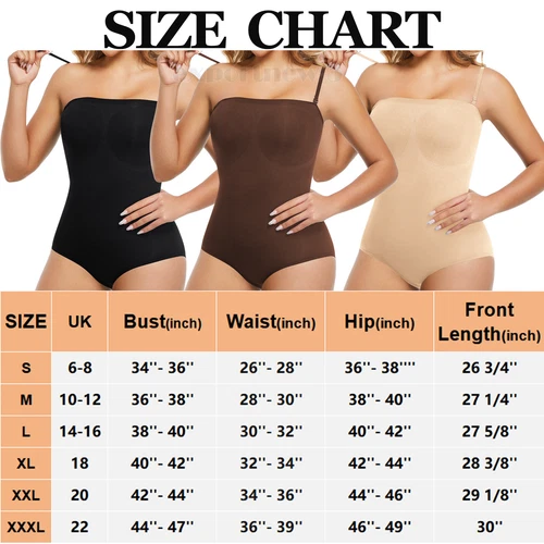 Women Strapless Tummy Control Seamless Full Body Shaper Bodysuit Tube Shapewear - Bild 2 von 42
