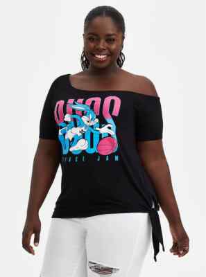 NWT TORRID (3X) WARNER BROS Bugs Bunny Looney Tunes Black Off-Shoulder top