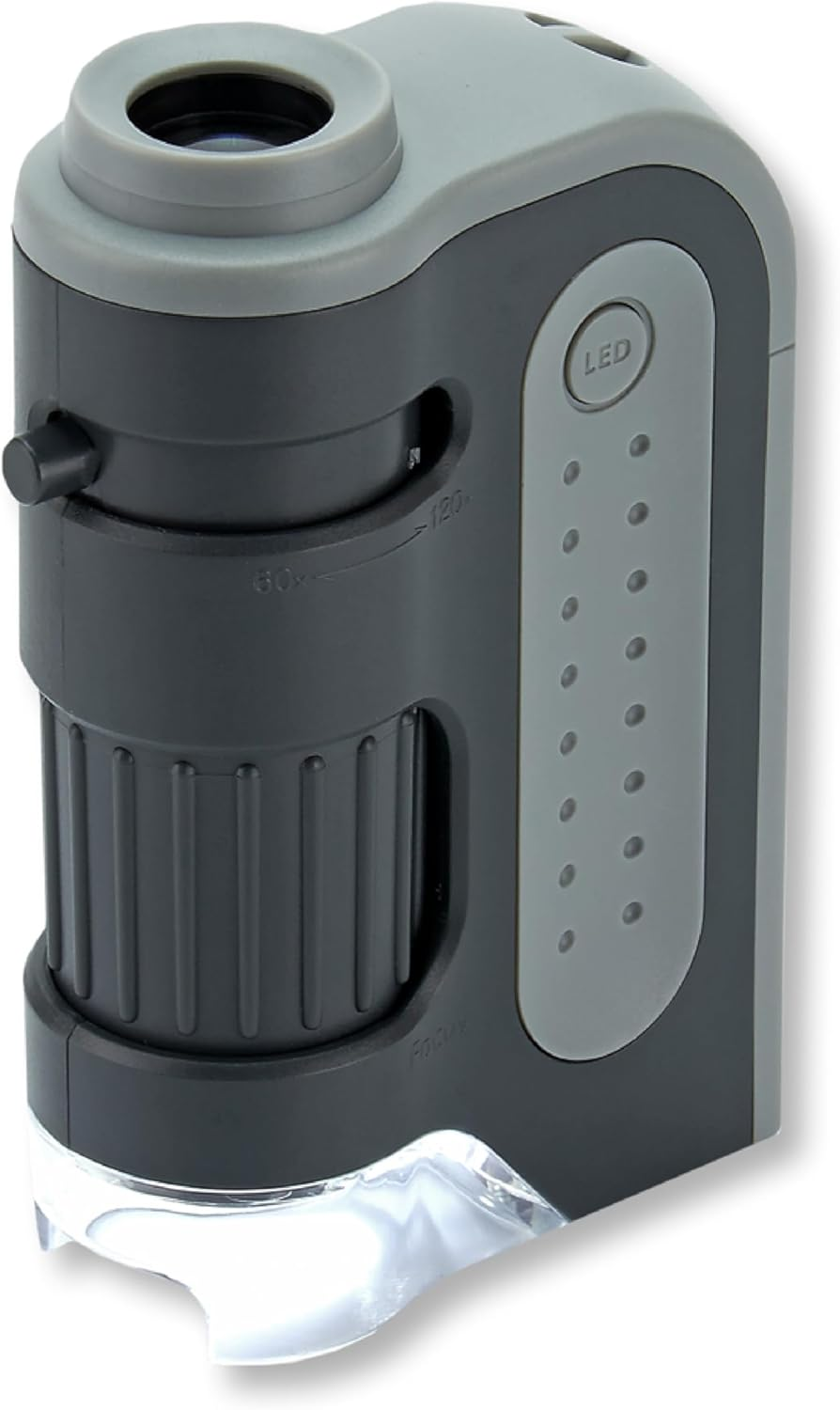 Microbrite plus 60X-120X LED Lighted Pocket Microscope, Portable Handheld Micros