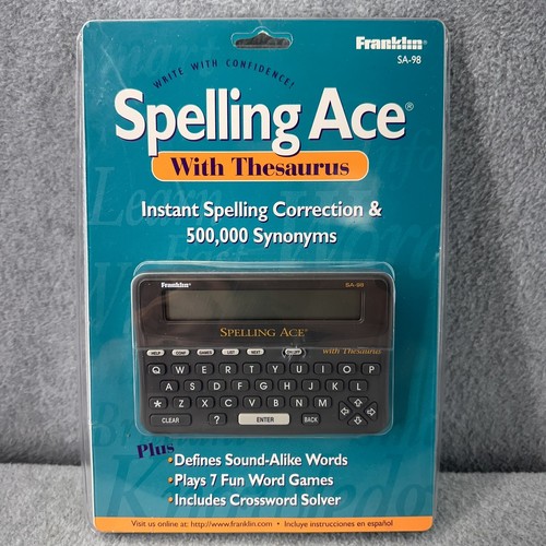 Franklin Spelling Ace with Thesaurus SA98 Handheld 1998 SEALED eBay