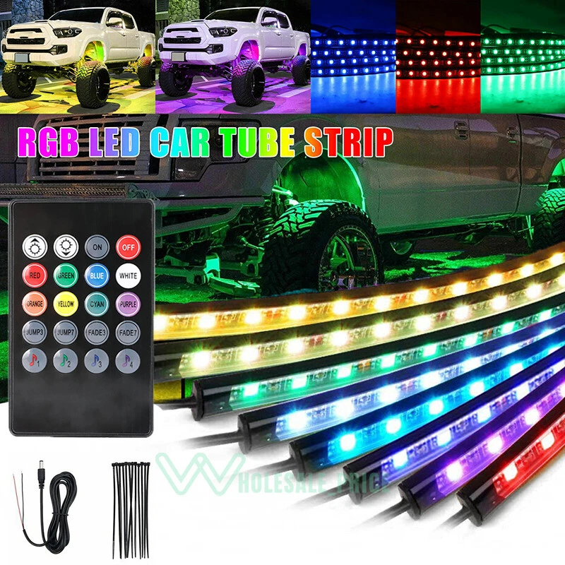 Tiras Luz LED Para Auto Control Remoto Coche Carro Tira De Luces Decoracion  Con