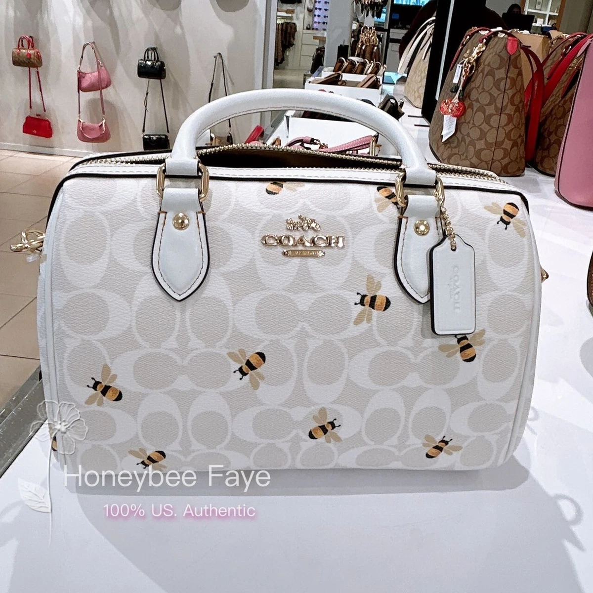 COACH OUTLET®  Rowan Satchel In Signature Canvas With Bee Print